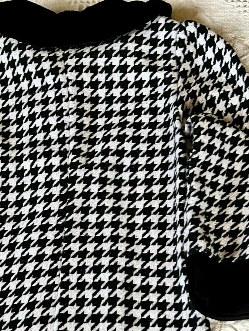 Girls Holiday Edition Houndstooth Pea Coat – Size 6/6X